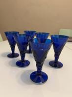 6 Art Deco kristallen glazen, Ophalen of Verzenden