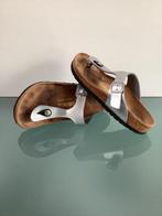 Gratis Verzenden | Birkenstock kekke zilveren slippers 36, Kleding | Dames, Schoenen, Slippers, Overige kleuren, Verzenden, Zo goed als nieuw