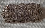 Zilveren broche bezet met marcasiet., Ophalen of Verzenden, Zilver, Broche