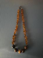 Mooi echt barnsteen/Amber ketting vintage, Handtassen en Accessoires, Kettingen, Met hanger, Bruin, Ophalen of Verzenden, Zo goed als nieuw