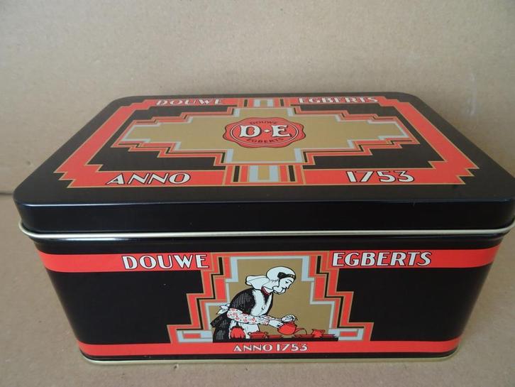 Vintage blik Douwe Egberts anno 1753 koektrommel 1980 Nieuw, Verzamelen, Blikken, Nieuw, Koek(jes), Douwe Egberts, Ophalen of Verzenden