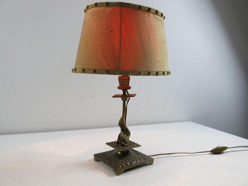 Antiek messing Chinees koi vis tafellamp of dolfijnlamp, Antiek en Kunst, Antiek | Verlichting, Ophalen of Verzenden
