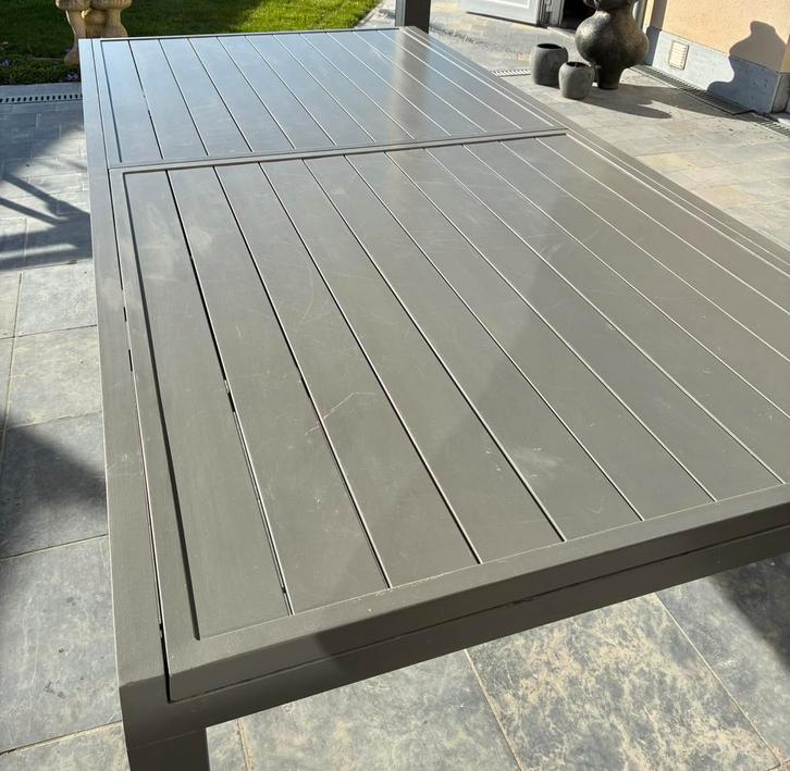 Tuintafel uitschuifbaar tot 3m - grijs, Tuin en Terras, Tuintafels, Gebruikt, Rechthoekig, Metaal, Ophalen