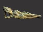 Grote liggende bronzen Boeddha 55 cm lang bij 17, Antiek en Kunst, Ophalen