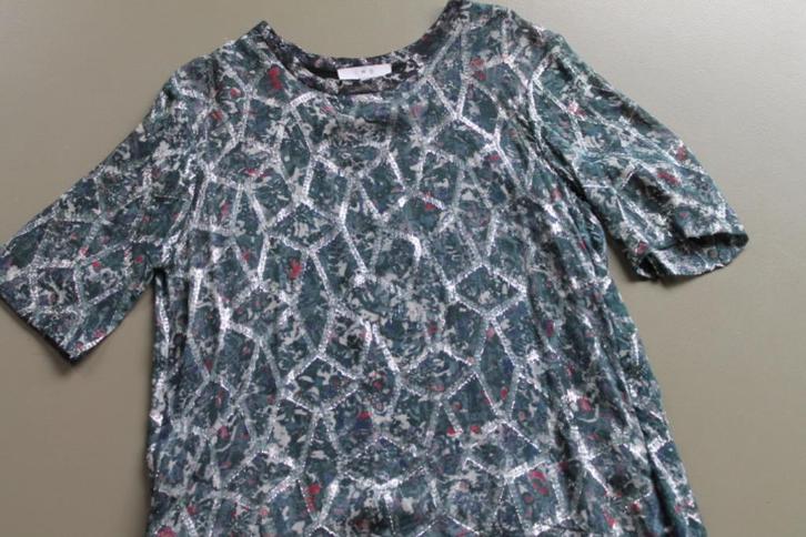 1x gedr Iro tuniek met halflange mouwen, Fr maat 40, Kleding | Dames, Jurken, Zo goed als nieuw, Maat 38/40 (M), Overige kleuren