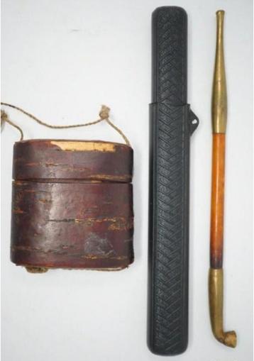 Pipe de samourai Edo avec Inro de samourai