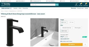Mitigeur lavabo Villeroy & Boch Dawn (Matt black) beschikbaar voor biedingen