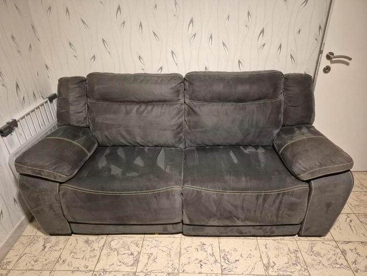 Deux superbes canapés gris taupe., Maison & Meubles, Canapés | Salons, Enlèvement