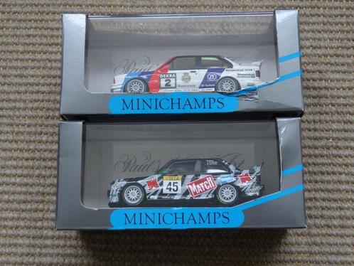 2x BMW E30 M3: DTM 1990 #2 + 24h Spa Francorchamps 1994 #45, Hobby en Vrije tijd, Modelauto's | 1:43, Gebruikt, Auto, MiniChamps