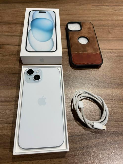 Iphone 15 blauw 128gb nieuwstaat factuur+garantie, Telecommunicatie, Mobiele telefoons | Apple iPhone, Zo goed als nieuw, 128 GB