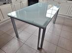 Mooie glazen eettafel keukentafel 150 x 90cm, Ophalen, Gebruikt, 100 tot 150 cm, 50 tot 100 cm