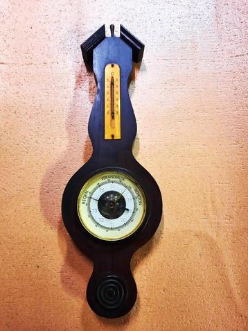 Mooi Antieke houten barometer met kwikthermometer, Enlèvement ou Envoi, Comme neuf, Baromètre