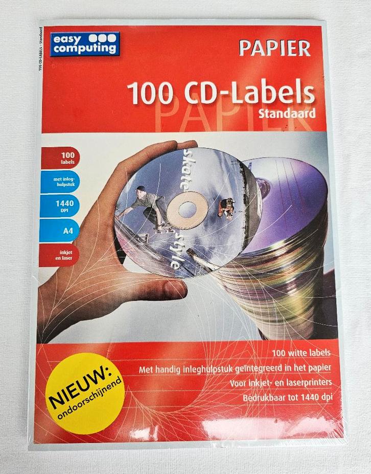 Nieuw pakket witte blanco labels voor CD’s en DVD’s, Cd's en Dvd's, Cd's | Overige Cd's, Nieuw in verpakking, Ophalen of Verzenden