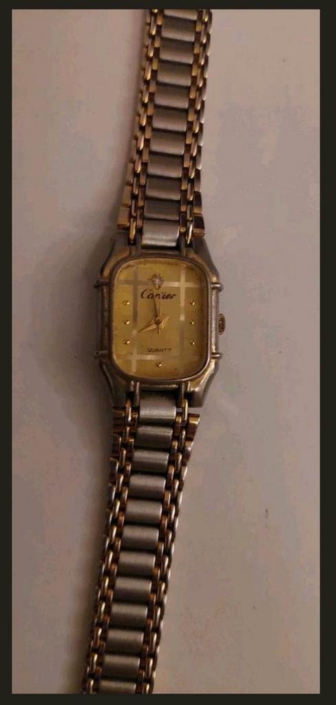 Cartier Panthère Dame Goud en staal 1988. Met klein diamant, Handtassen en Accessoires, Horloges | Antiek, Polshorloge, Overige merken