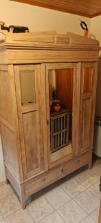oude massieve grenen kast, Huis en Inrichting, Ophalen, Gebruikt, Grenenhout, Met hangruimte