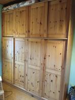 Kast met schuifdeuren in vol dennehout, Antiek en Kunst, Antiek | Meubels | Kasten, Ophalen