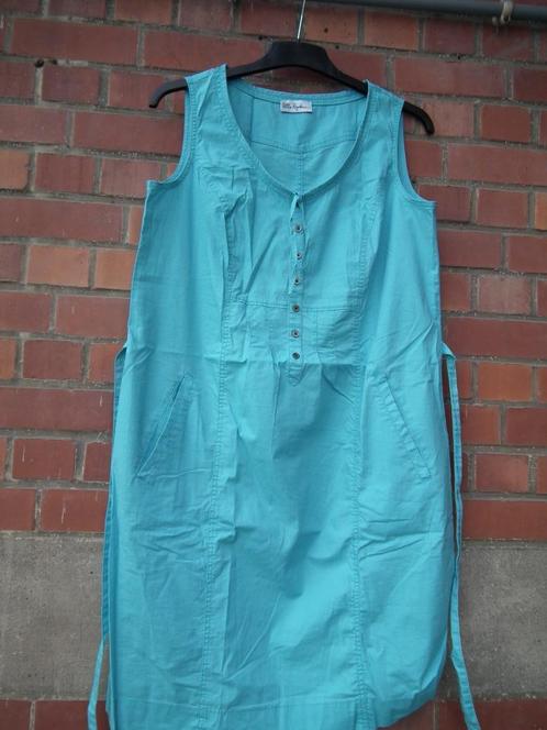 Turkooise zomerjurk voor dames. maat 44/46 (Ulla Popken), Kleding | Dames, Jurken, Zo goed als nieuw, Maat 42/44 (L), Blauw, Onder de knie