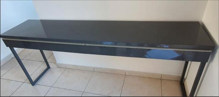 Bureau Ikea Besta Burs gris brillant presque neuf., Huis en Inrichting, Kasten | Stellingkasten, Zo goed als nieuw, Ophalen