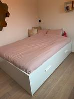 Bedframe met opberglades, BRIMNES, Huis en Inrichting, Slaapkamer | Bedden, Ophalen, Zo goed als nieuw, Wit