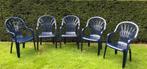 5 chaises de jardin bleu foncé, Enlèvement, Utilisé