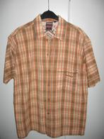 Beige/oranje ruitenhemd met korte mouwen van Brunotti, S, Kleding | Heren, Overhemden, Ophalen of Verzenden, Zo goed als nieuw
