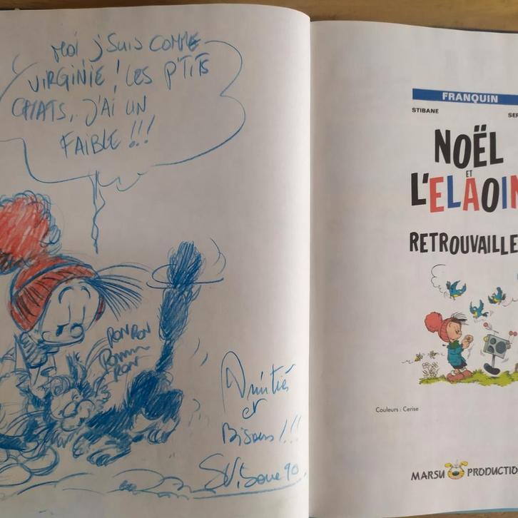 Noël et l'élaouin 1 Retrouvailles Stibane dédicacé TBE, Boeken, Stripverhalen, Zo goed als nieuw, Eén stripboek, Ophalen of Verzenden