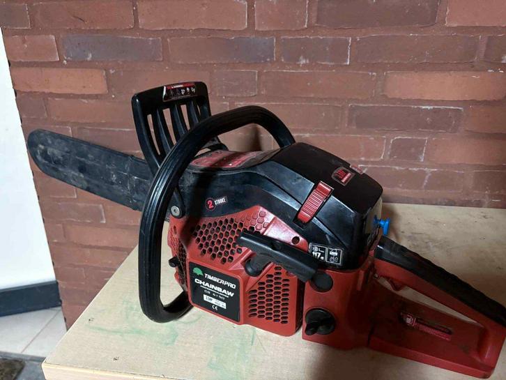 kettingzaag merk timberpro 62 cc motor, Tuin en Terras, Handzagen, Gebruikt, Boomzaag, Ophalen