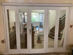 Antieke glazen plooideur plooiwand, Ophalen, Gebruikt, 120 cm of meer, Binnendeur