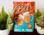 Retrostyle metalen reclamebord Fresh Beer, Nieuw, Reclamebord, Ophalen of Verzenden