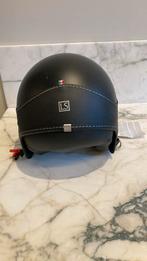 Nieuwe Helm vr scooter - Vespa mat zwart + leder, Fietsen en Brommers, Ophalen, Nieuw, Large