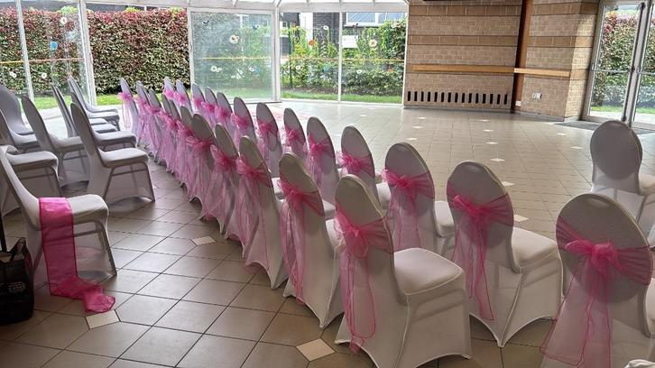 Stoelhoezen, Huis en Inrichting, Stoelen, Zo goed als nieuw, Wit, Ophalen of Verzenden