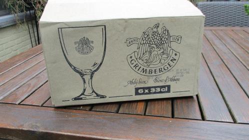 6 Grimbergen glazen in originele doos, Verzamelen, Glas en Drinkglazen, Nieuw, Bierglas, Ophalen
