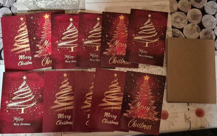 11 mooie kerstkaartjes+Enveloppes, Diversen, Kerst, Nieuw, Ophalen of Verzenden