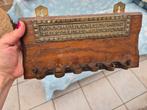 Vintage houten pijpenrekje met koper, Ophalen of Verzenden