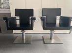 2 mooie lederen kapperstoelen met pomp, Ophalen