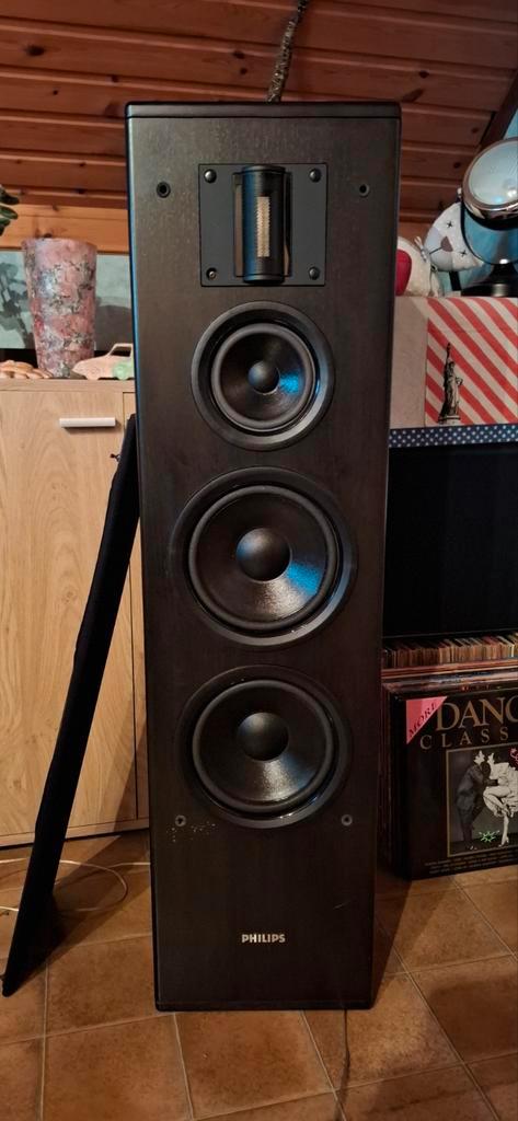 Speakers Philips FB 825, Audio, Tv en Foto, Luidsprekerboxen, Refurbished, Front, Rear of Stereo speakers, 120 watt of meer, Philips