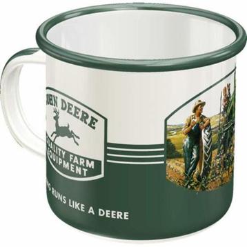 John Deere tractor nostalgische emaillen koffie beker beschikbaar voor biedingen