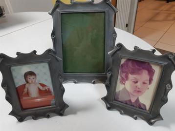 ART DECO - 3 tinnen fotokaders beschikbaar voor biedingen
