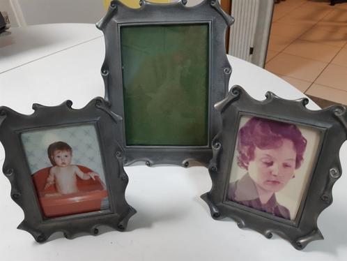 ART DECO - 3 tinnen fotokaders, Antiek en Kunst, Antiek | Tin, Ophalen