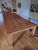 Teakhouten robuuste eettafel 10 personen, Huis en Inrichting, Ophalen, 100 tot 150 cm, Teakhout, 200 cm of meer