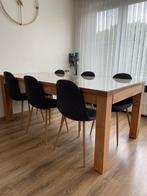 Eettafel (Sarah Mo – Teakhout) + Stoelen, Ophalen, Teakhout