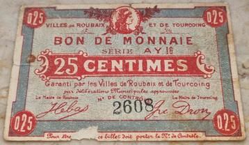 Bon de Monnaie 25 Cent Frankrijk  beschikbaar voor biedingen