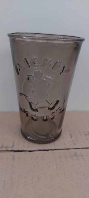 Disney bruin Mickey mouse glas, Verzamelen, Disney, Ophalen of Verzenden, Zo goed als nieuw