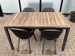 Tuintafel + 4 stoelen, Tuin en Terras, Tuintafels, Ophalen, Gebruikt, Rechthoekig