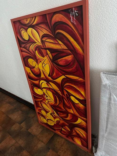 Kleurrijk schilderij, Antiek en Kunst, Kunst | Schilderijen | Abstract, Ophalen