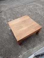 Massief houten salontafel, vierkant, Huis en Inrichting, Ophalen, Gebruikt, Vierkant, Minder dan 50 cm