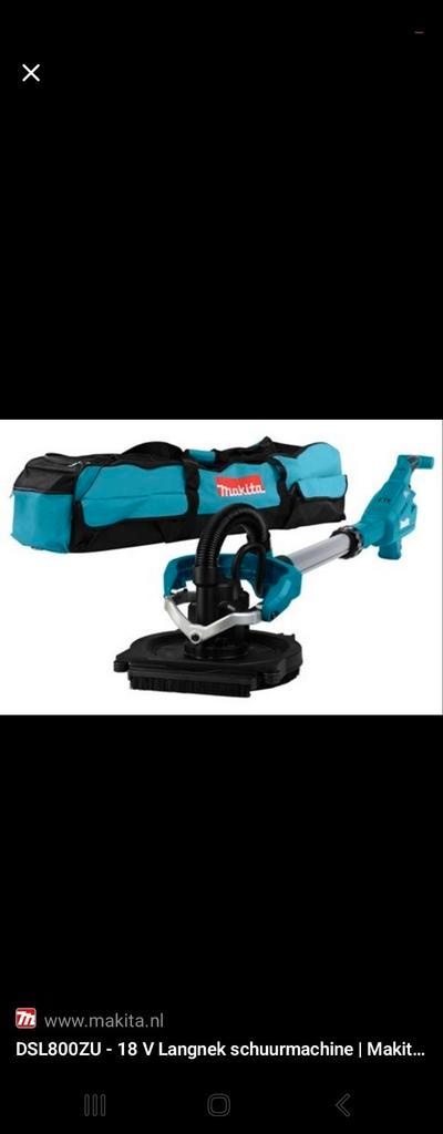 Ponceuse Murale Makita DSL800ZU - Sans Fil - 18V - 225mm, Doe-het-zelf en Bouw, Gereedschap | Schuurmachines, Zo goed als nieuw