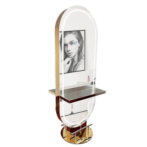 EILAND DUBBELE SPIEGEL KAPTAFEL GOLD LED KAPPER KAPSALON, Huis en Inrichting, Woonaccessoires | Spiegels, Nieuw, 75 tot 100 cm