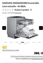 Lave-vaisselle Samsung NEUF ET EMBALLÉ, Electroménager, Lave-vaisselle, Neuf, 85 à 90 cm, Encastré, Enlèvement