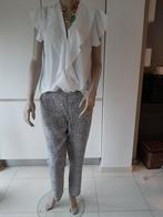 Broek en bloesje, Kleding | Dames, Broeken en Pantalons, Ophalen of Verzenden, Zo goed als nieuw, Maat 42/44 (L), Wit